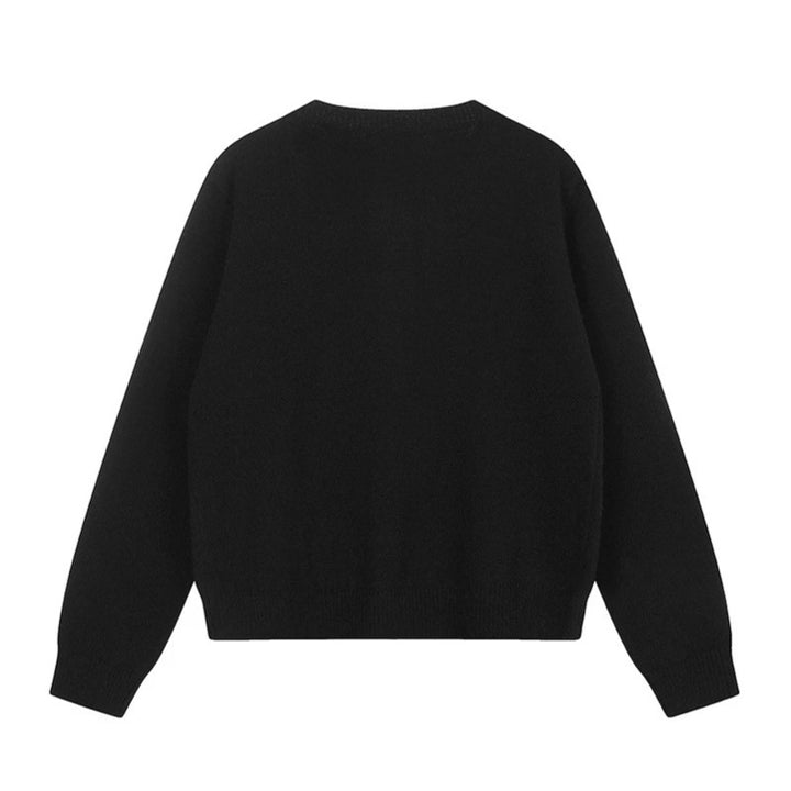 Women's cardigan with cat jacquard, decorative toggle closure and star trim Amarae