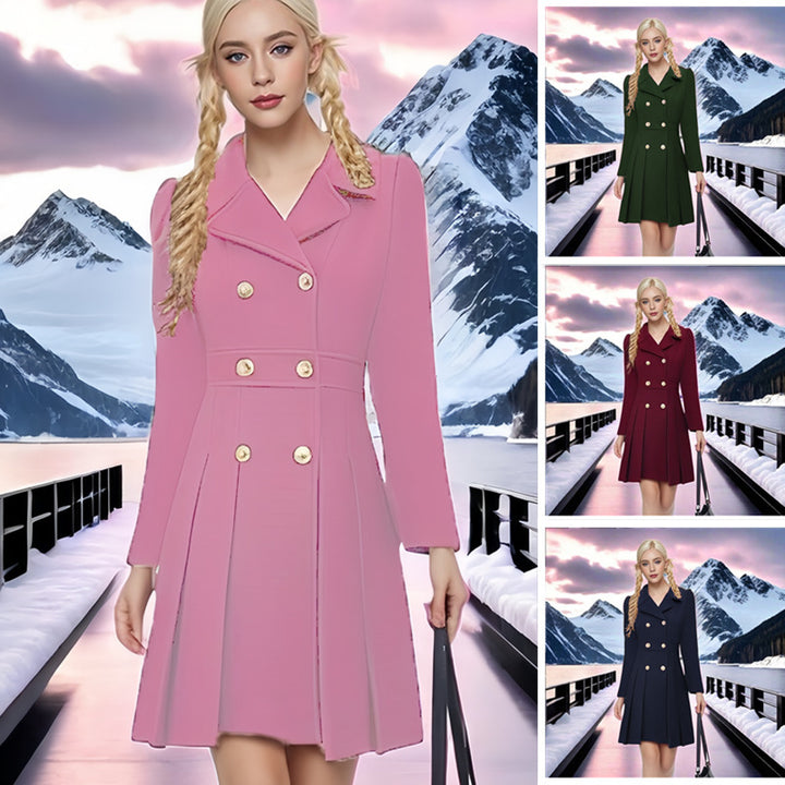 Ladies Elegant Double-Breasted Dress Coat Amarae