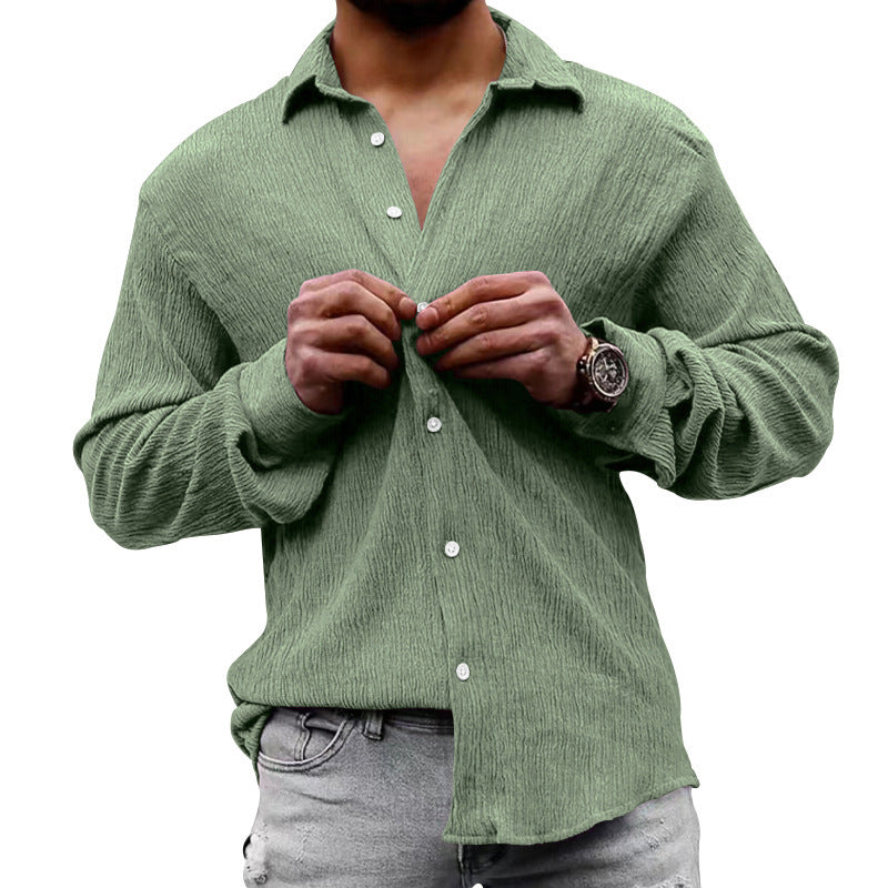 Men's casual long sleeve shirt with textured design Amarae