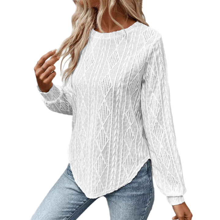 Knit sweater for women with a sheer pattern and a casual fit Lune London