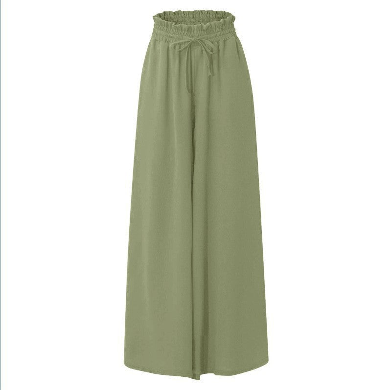Wide-leg pants for women with elastic waistband and pockets Lune London