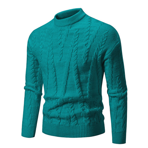 Knit sweater for men with classic twisted design and high collar Amarae