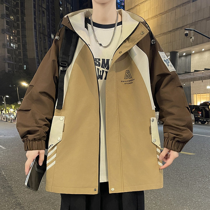 Urban transition jacket for men with adjustable hood Lune London