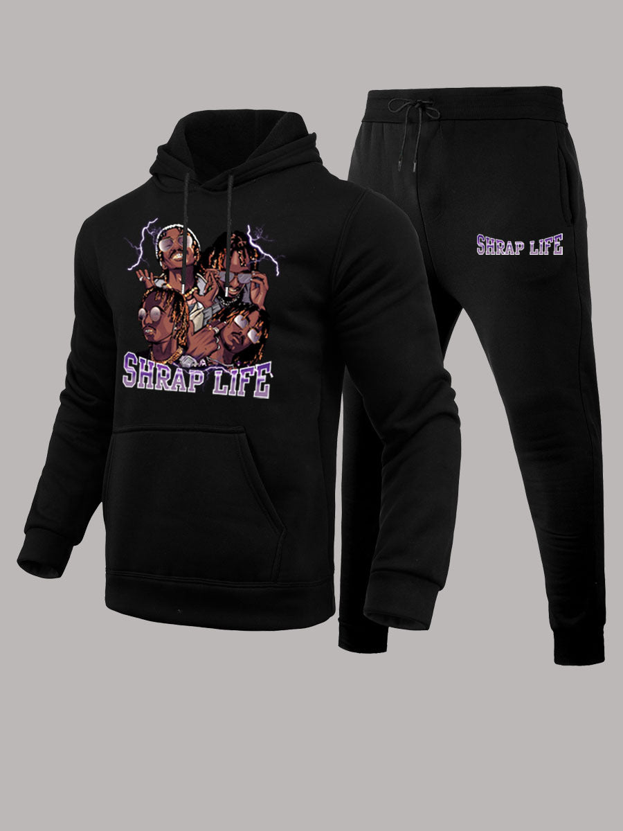 Men's hoodie and jogger set with creative graphic print Amarae