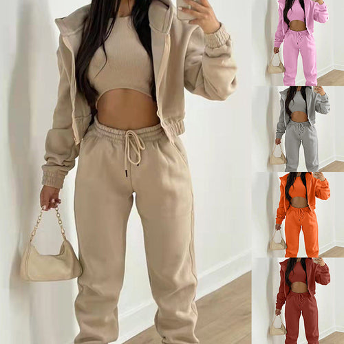 Women's Stylish Tracksuit with Casual Hoodie and Elastic Waistband Elements Amarae