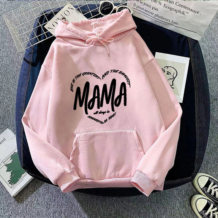 Women's hoodie with creative mama slogan Chic & Style