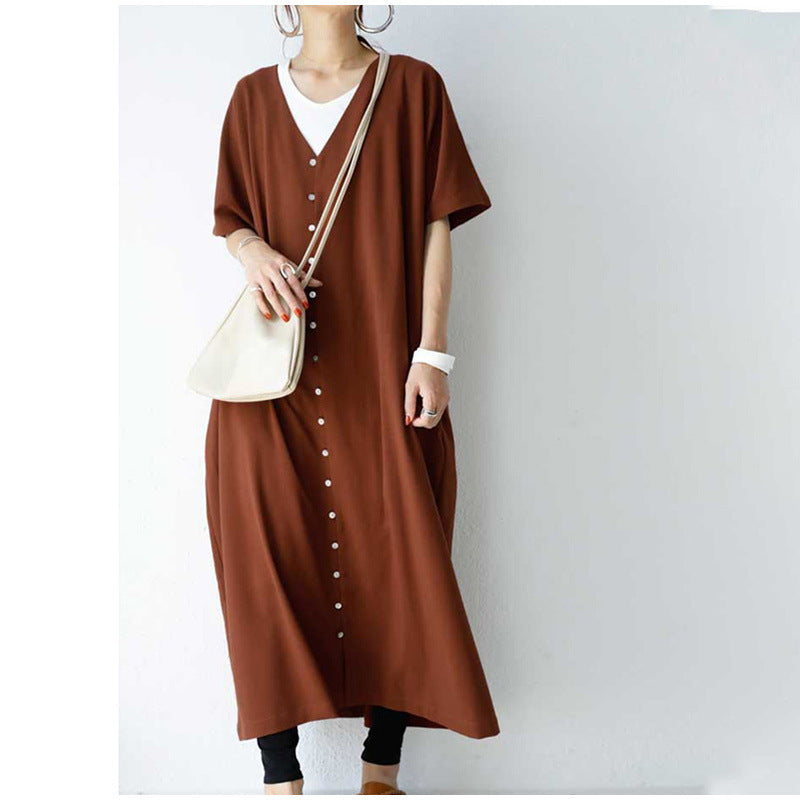 Women Long Button Maxi Dress Lune London