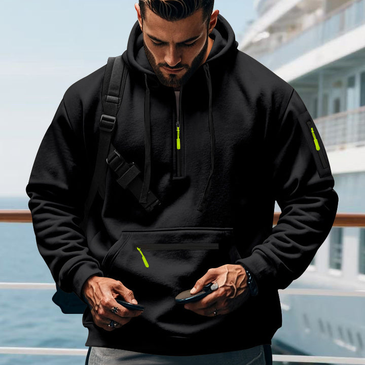 Men's sporty hoodie with practical zip pockets Lune London