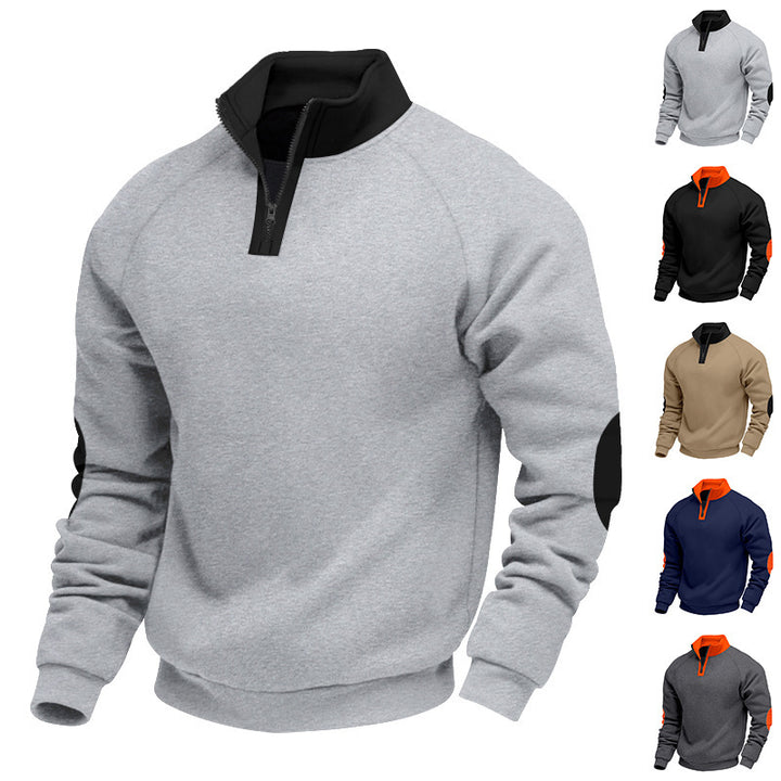 Sporty sweatshirt for men with high collar and practical zip details Lune London