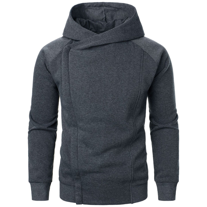 Trendy men's hoodie with asymmetrical collar and comfortable pockets Lune London