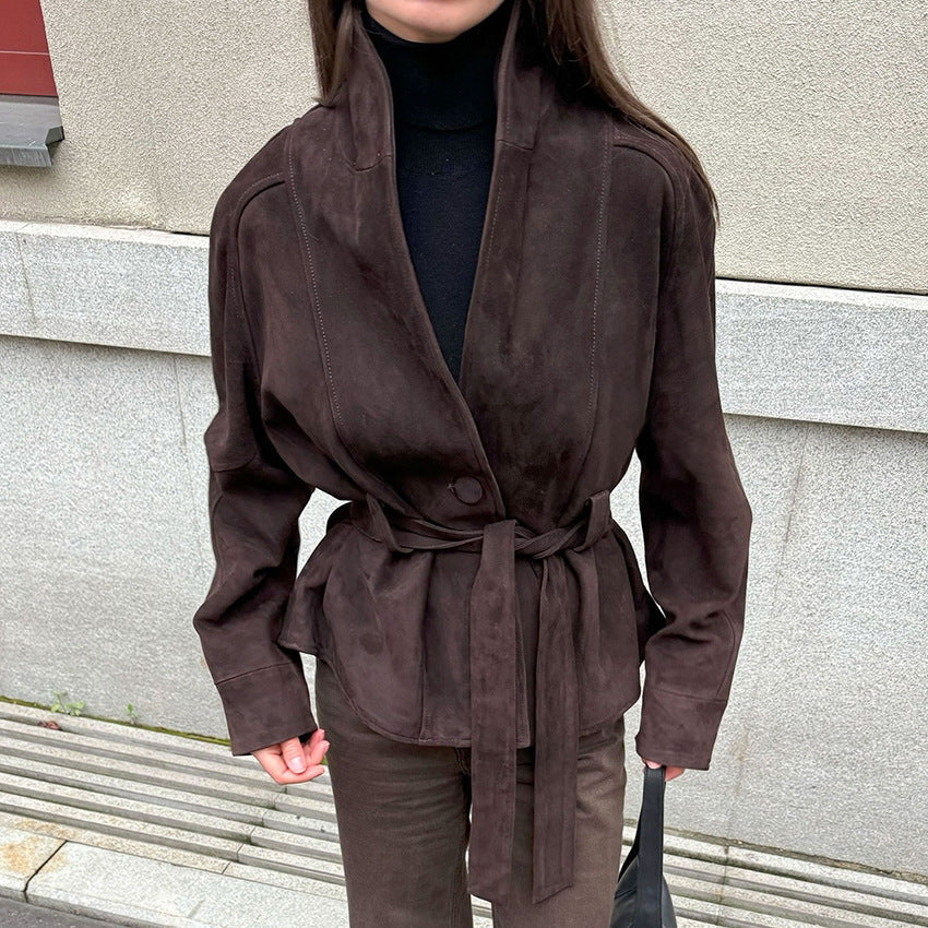 Women Elegant Reversible Suede Blazer Jacket High Quality Lune London