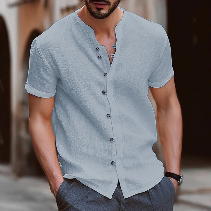Structured short-sleeve shirt for men with buttons Lune London