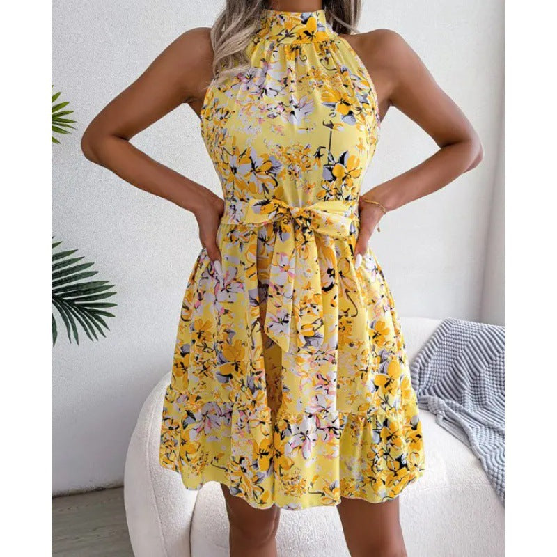 Lune London A-line floral dress with spaghetti straps