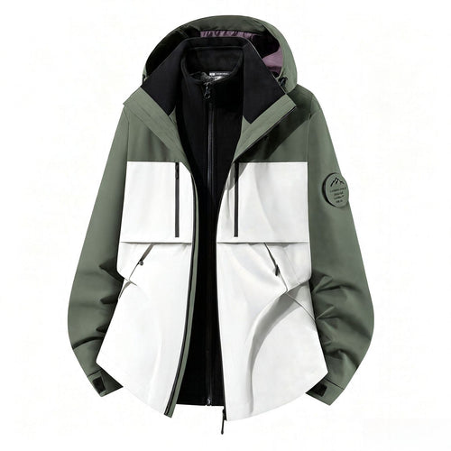 Men's three-layer softshell outdoor jacket with removable fleece lining and hood Amarae