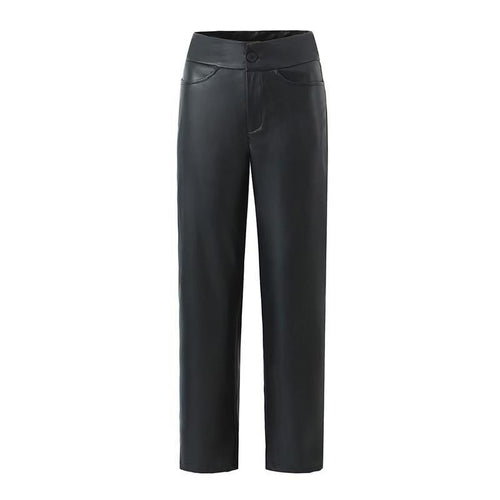Faux leather pants for women with an elegant cut and charming details Amarae