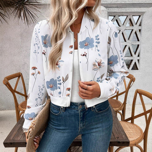 Veste bomber femme avec motifs floraux et ourlet élastique Chic & Stil