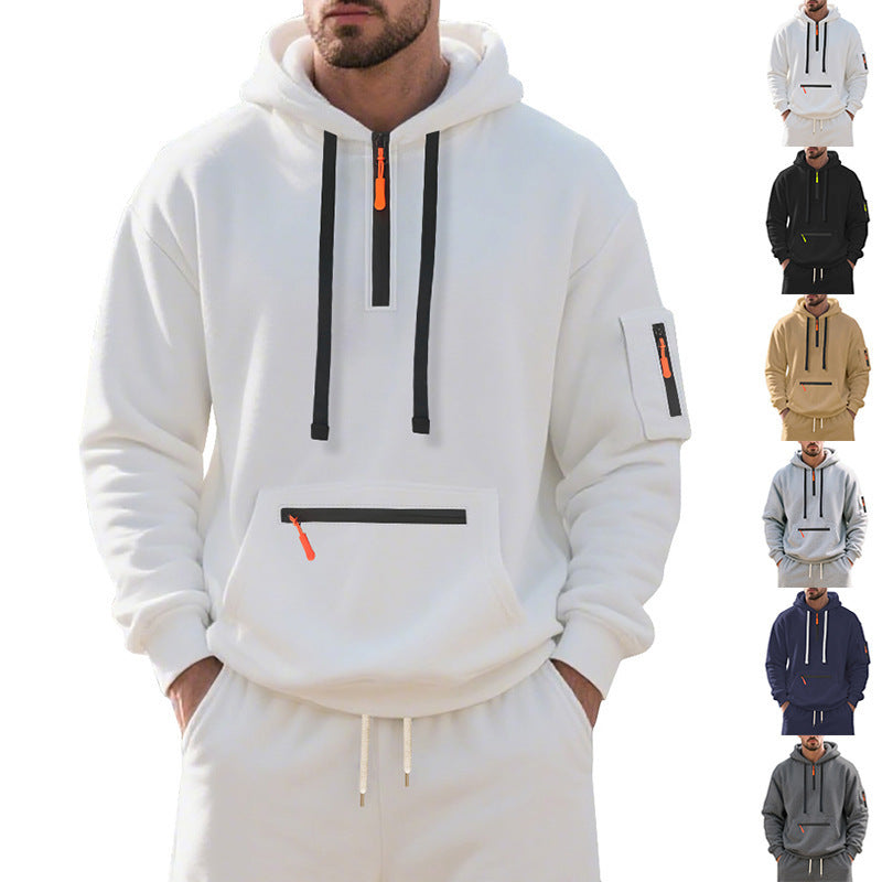 Men's sporty hoodie with practical zip pockets Amarae