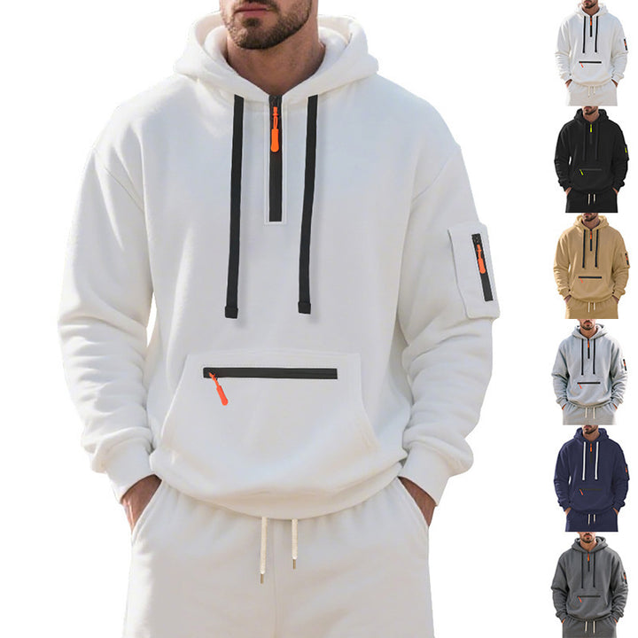 Men's sporty hoodie with practical zip pockets Amarae