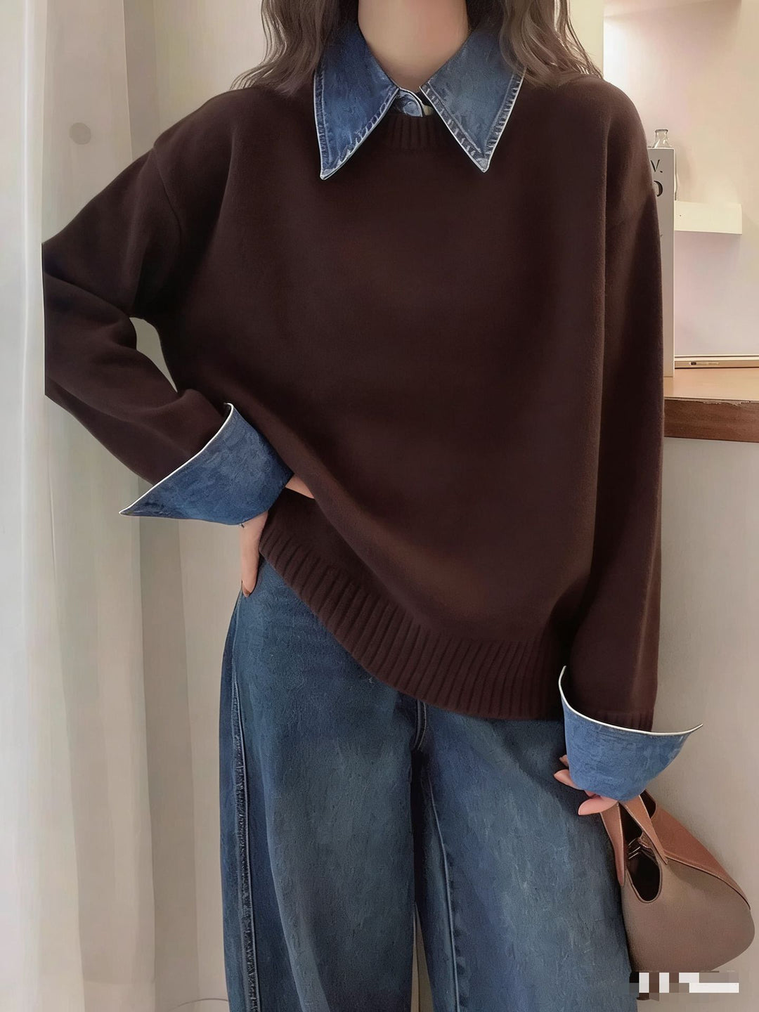 Pull confortable pour femmes avec col sportif Chic & Stil