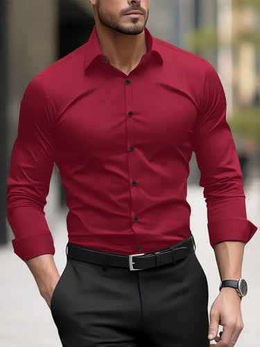 Men's Slim-Fit Long Sleeve Shirt with Modern Cut and Elegant Accents Amarae