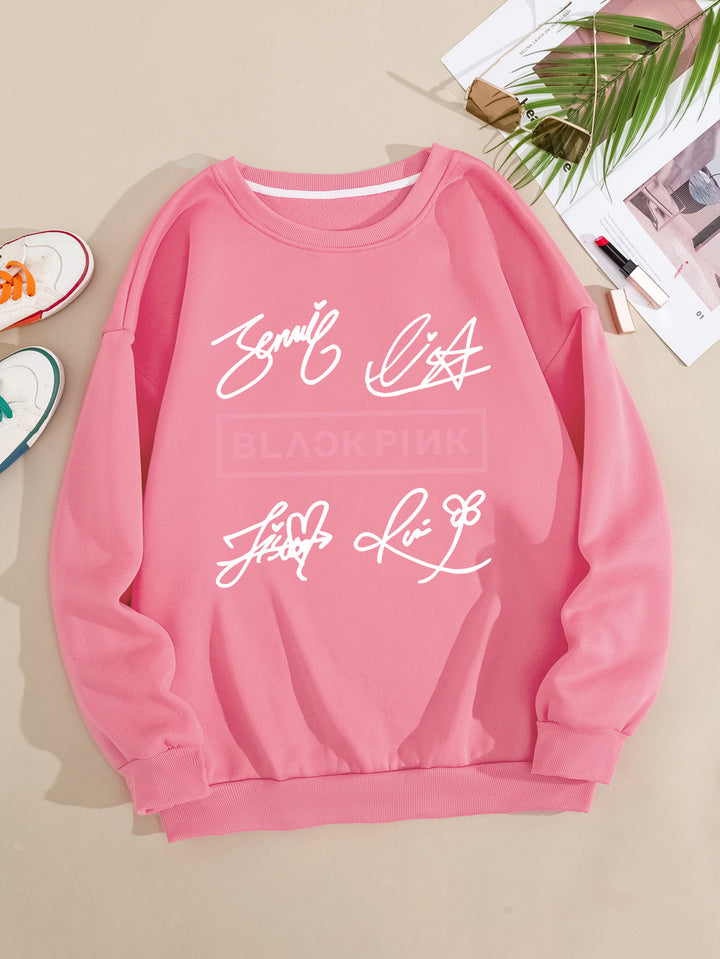 Women's casual sweatshirt with creative signature motif Chic & Stil