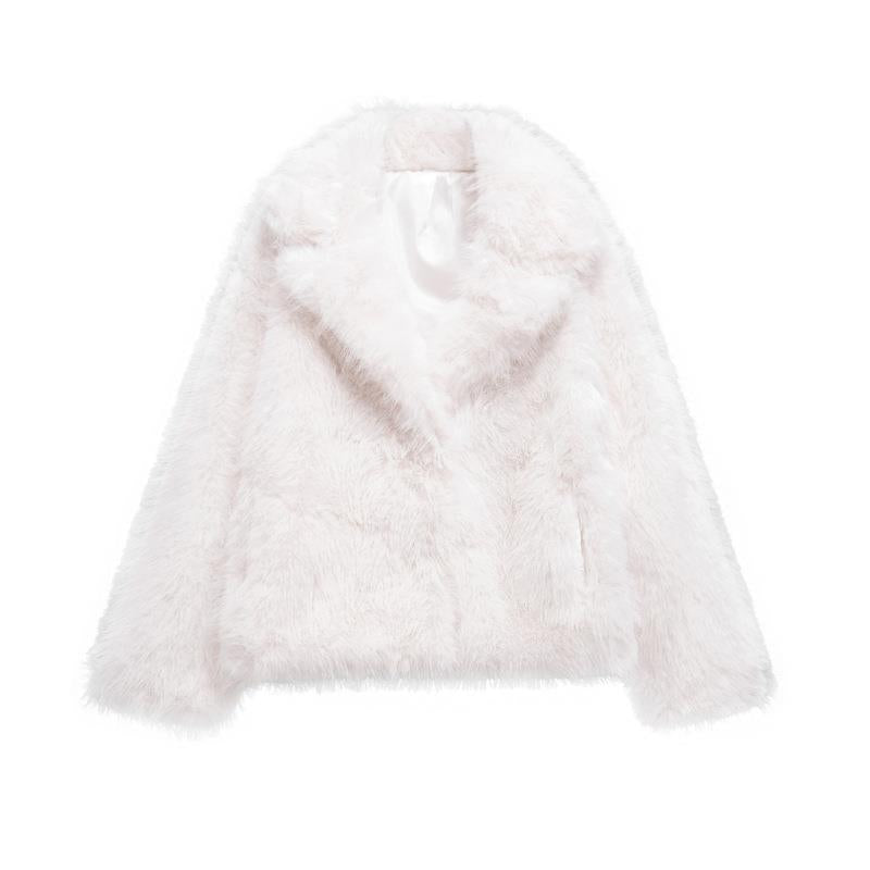 Women's trendy chic fur blazer