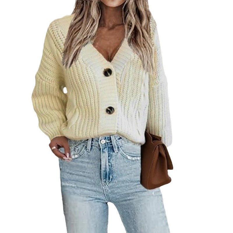 Cardigan en maille épaisse pour femmes avec détails en boutons et manches volumineuses Chic & Stil