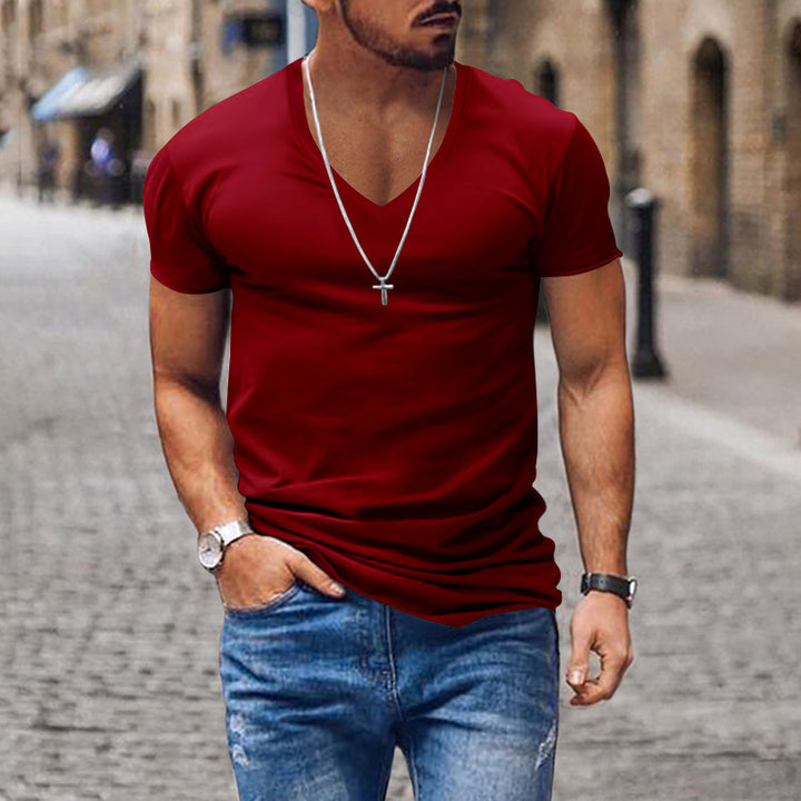 Men's casual V-neck t-shirt Chic und Style