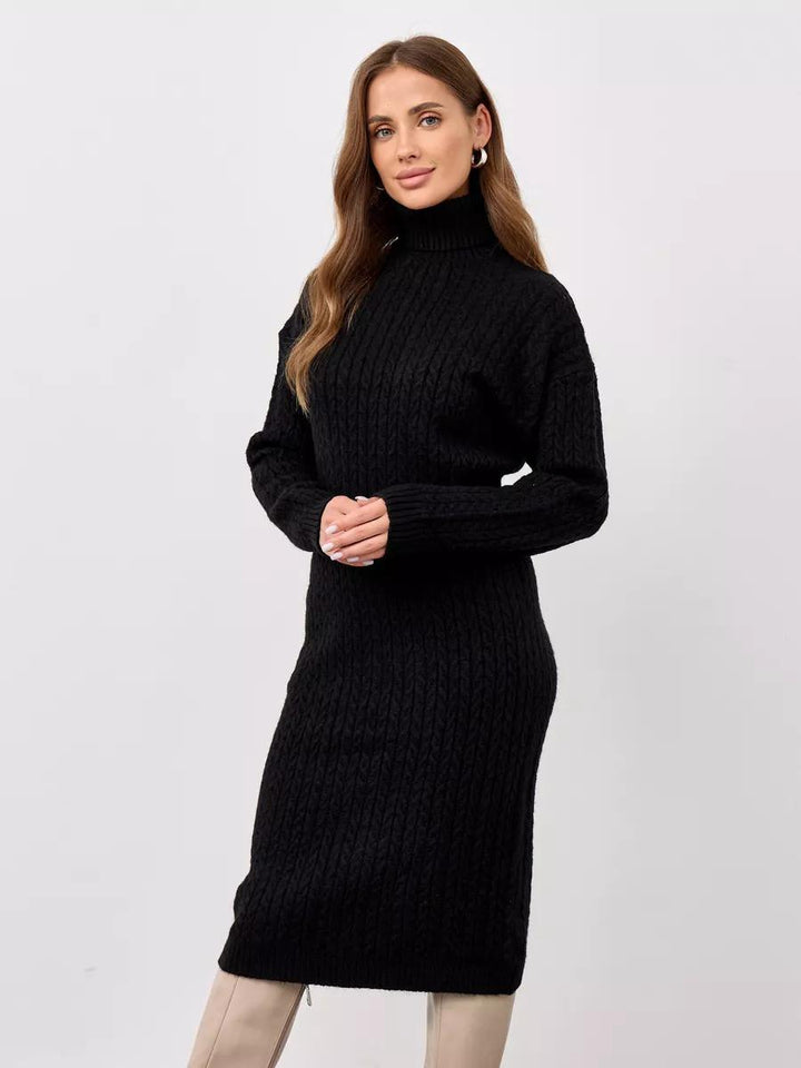 Pull en tricot pour femmes avec col haut et motif en losanges Chic & Stil