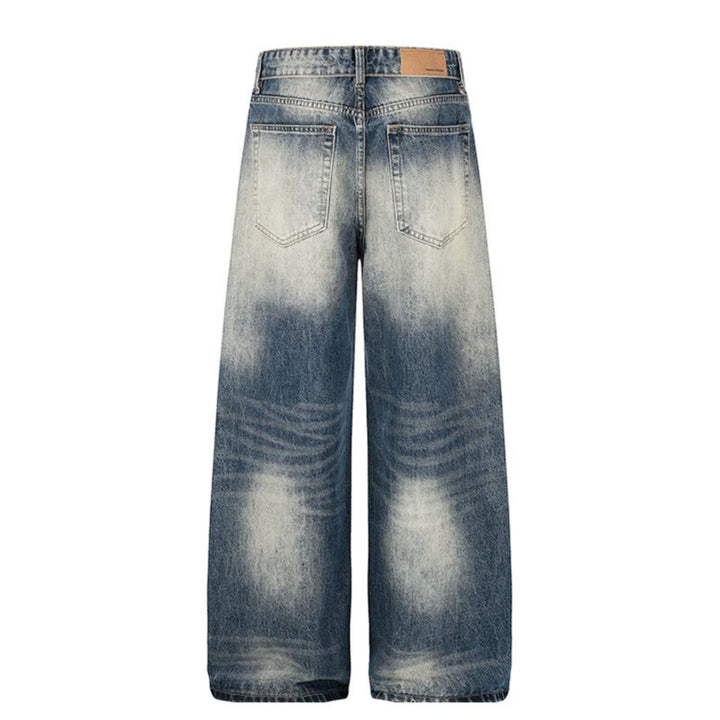 Women wide high-cut jeans pants in palazzo cut with used wash Amarae