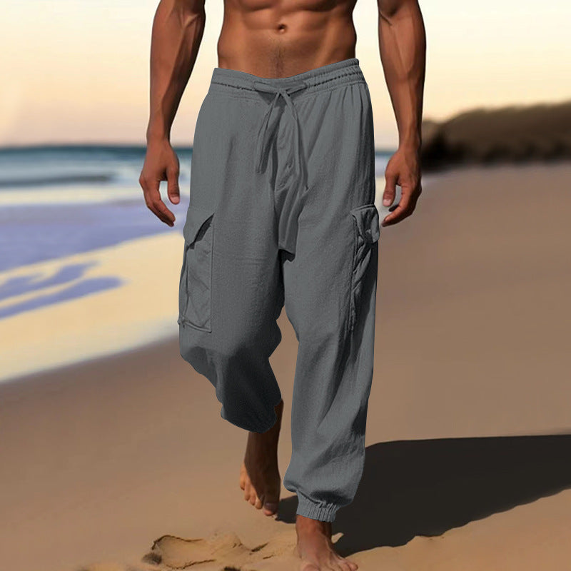 Men's cargo pants with elastic waistband and practical side pockets Lune London 1760050766