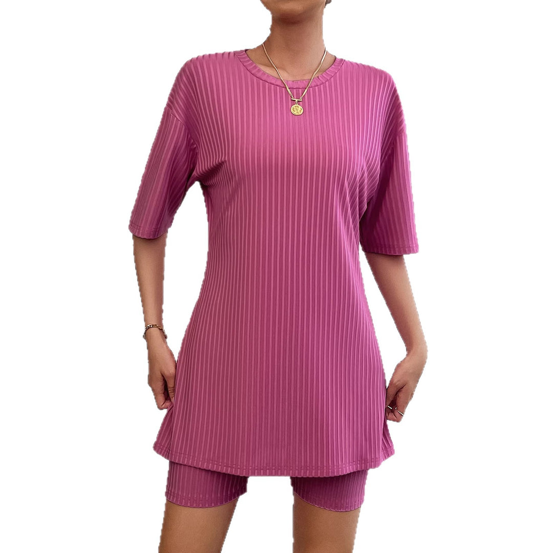 Ladies sporty short-sleeve dress with integrated cycling shorts Lune London