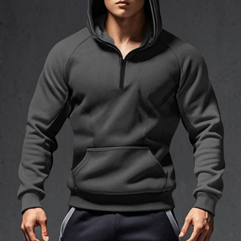 Men's sporty hoodie with half-zip Lune London
