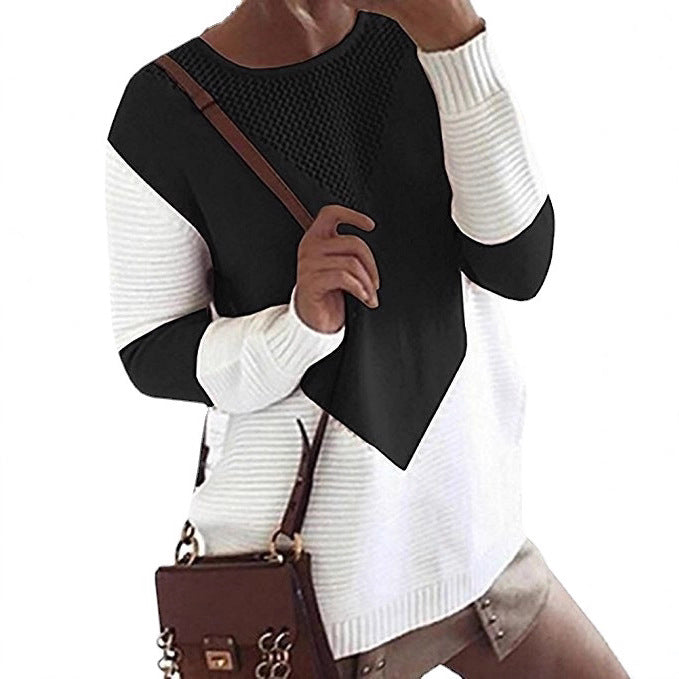 Sweater en tricot pour femmes avec motif géométrique et texture fine Chic & Stil