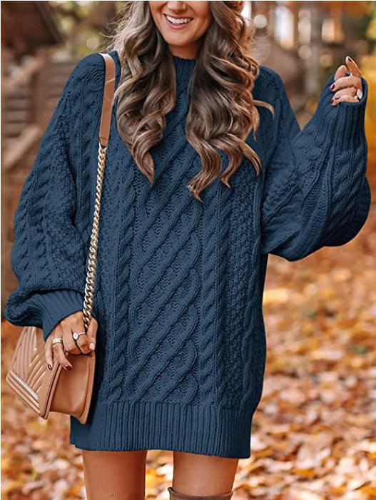 Ladies chunky knit sweater with twisted pattern Lune London