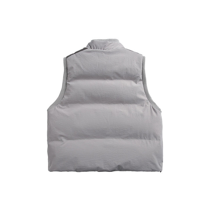 Unisex Lightweight Padded Stand-Up Collar Vest in Boxy Cut with Zipper Pockets Amarae
