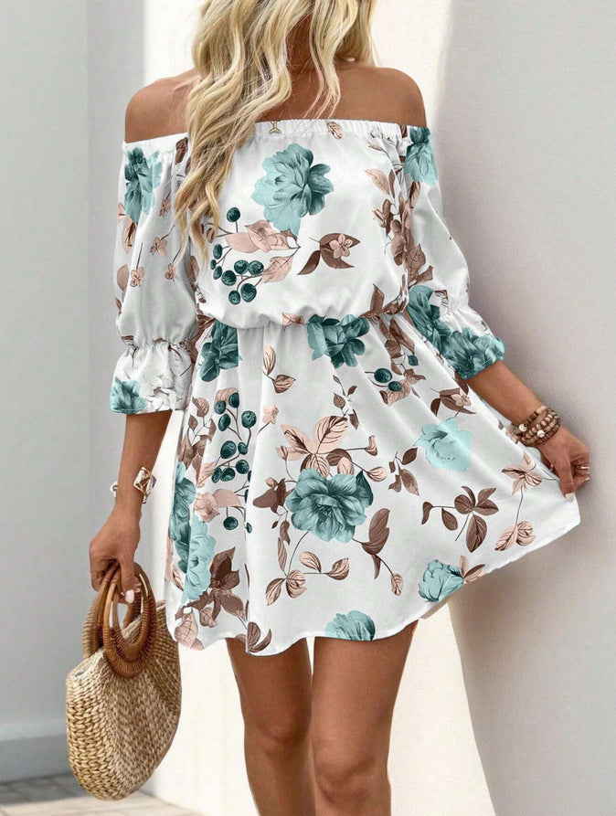 Boho dress for women with floral pattern Lune London