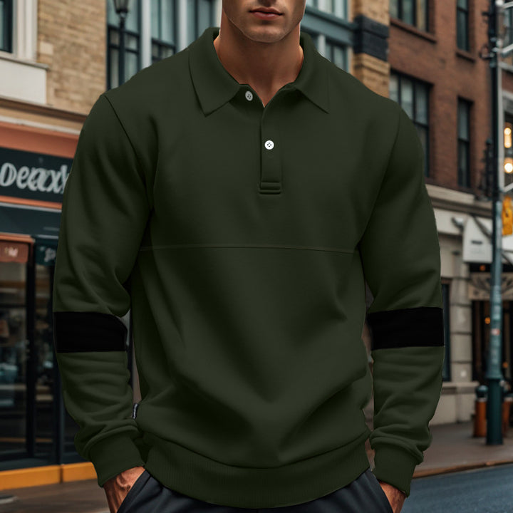 Sporty sweater for men with trendy contrast stripes Amarae