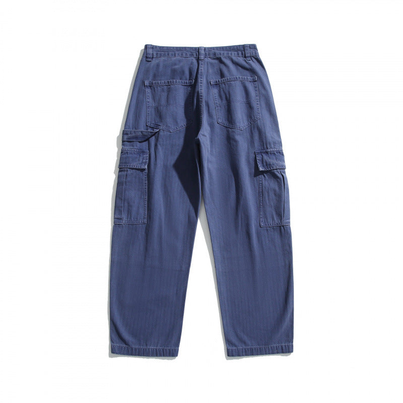 Men's Relaxed-Fit Carpenter Cargo Pants made of lightweight canvas with patch flap pockets Amarae