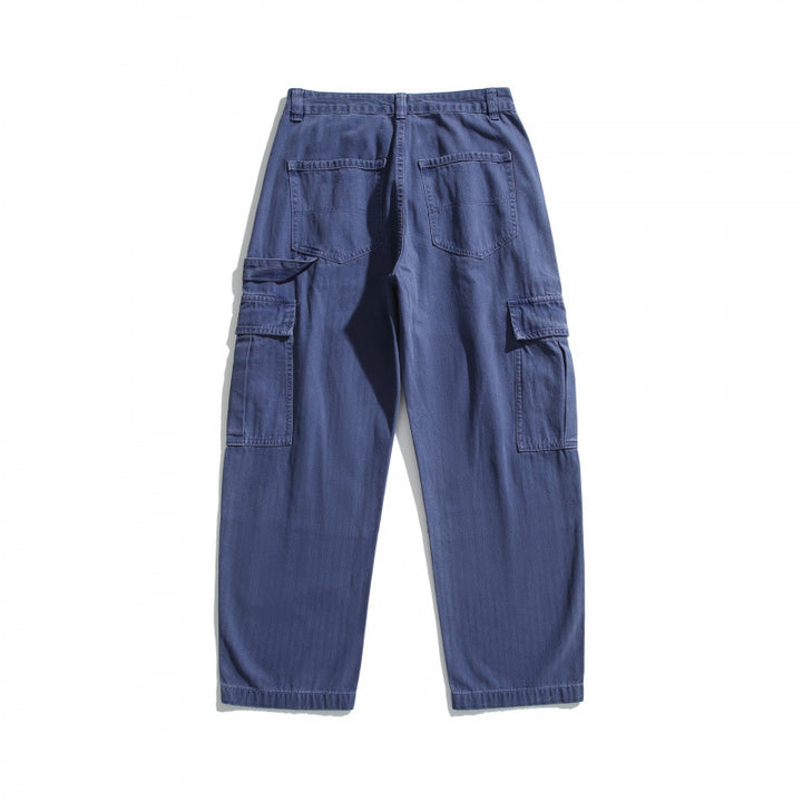 Men's Relaxed-Fit Carpenter Cargo Pants made of lightweight canvas with patch flap pockets Amarae