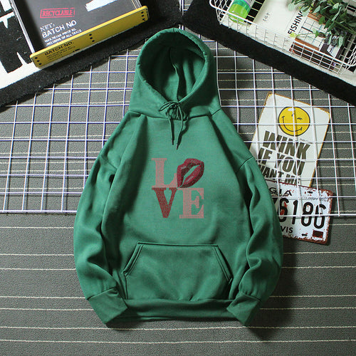 Women's hoodie with creative lip design Chic & Stil