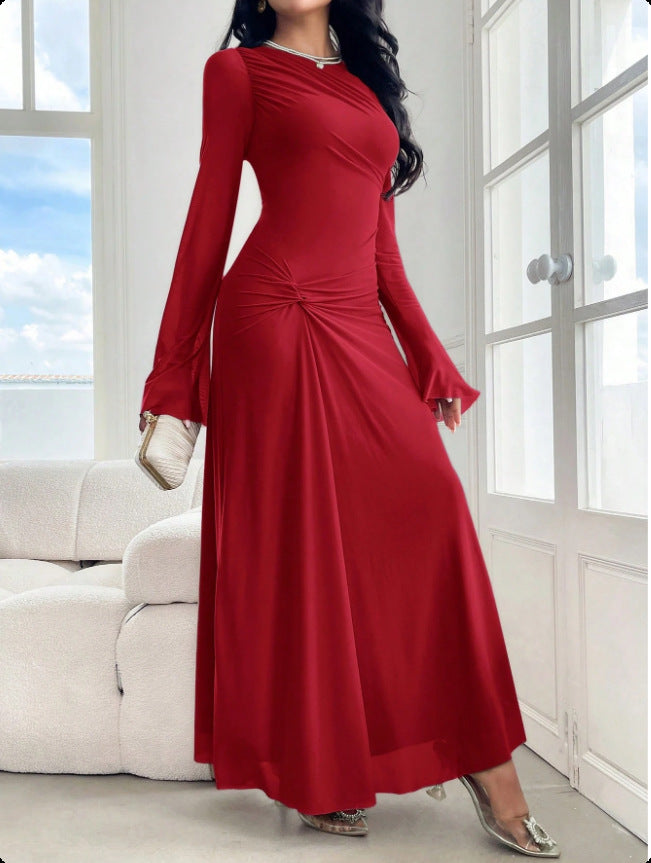 Women's maxi dress with gathered waist and bell sleeves Amarae