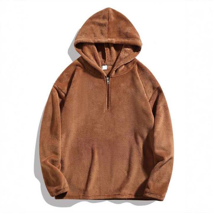 Men's cozy fleece hoodie with practical zip opening Lune London