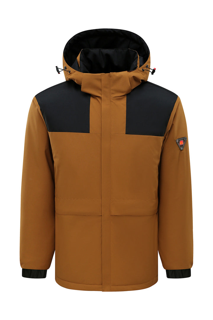 Herren Hochsichtbarer wattierter Winterparka mit Kapuze und winddichter Außenlage Drune