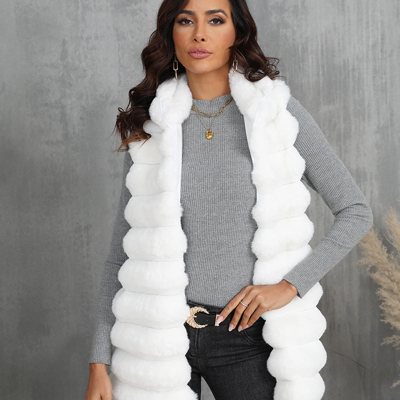 Chic Long Plush Fur Vest for Women
