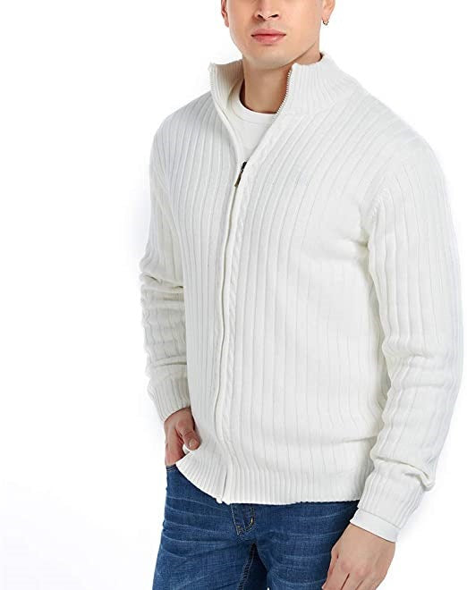 Men's knit jacket with modern zip closure details and a fine ribbed pattern Lune London