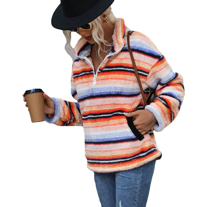 Women's fleece sweater with high collar Amarae