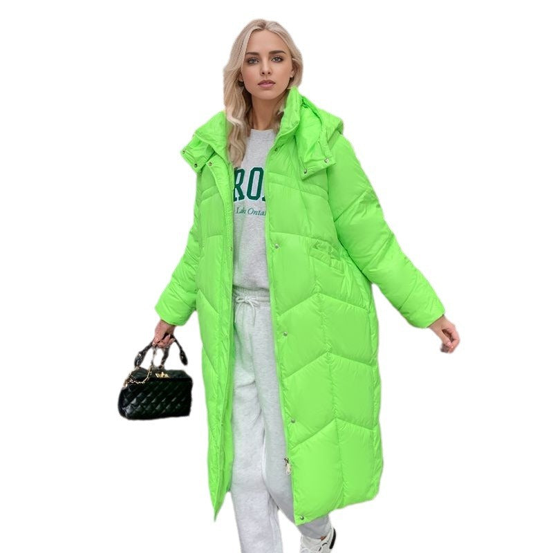 Women's Long Insulated Puffer Jacket with Voluminous Cut and Practical Side Pockets Lune London