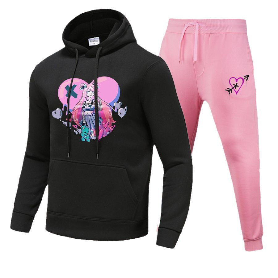 Women's sporty hoodie and jogger pants set with a unique graphic design Lune London