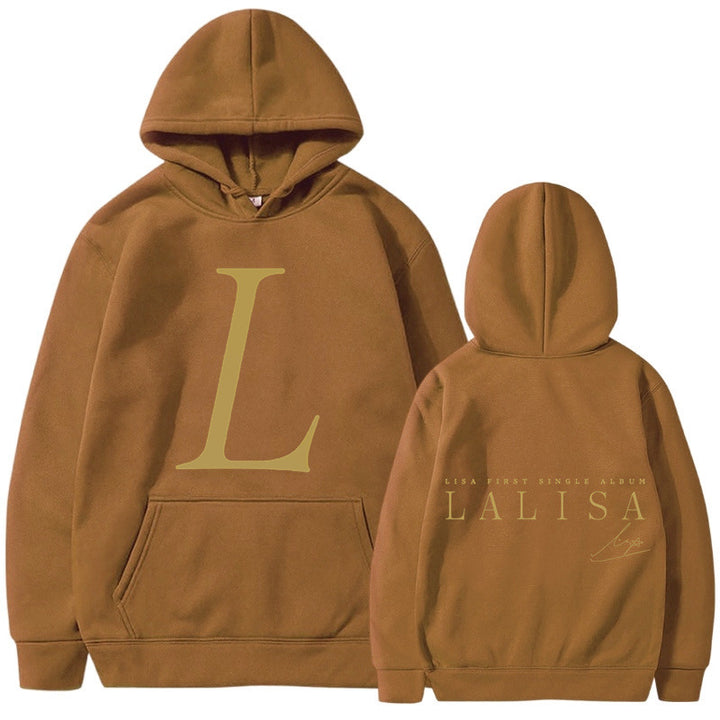 Women's hoodie with stylish initials print and generous kangaroo pocket Lune London